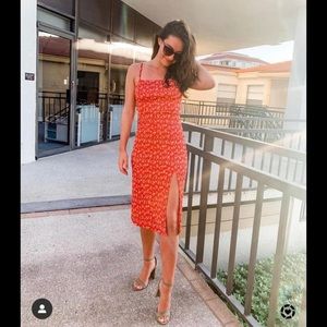 Zara red floral dress